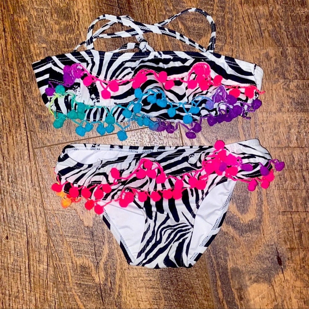 PilyQ zebra Pom Pom bikini Pily Q